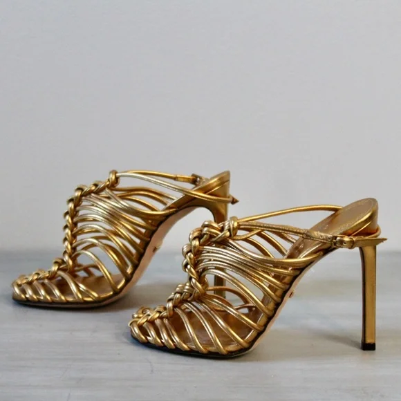 2000s Gucci Nappa Leather Slingback Strappy Sandal - Size 35 / ~US 5 - Picture 3 of 9